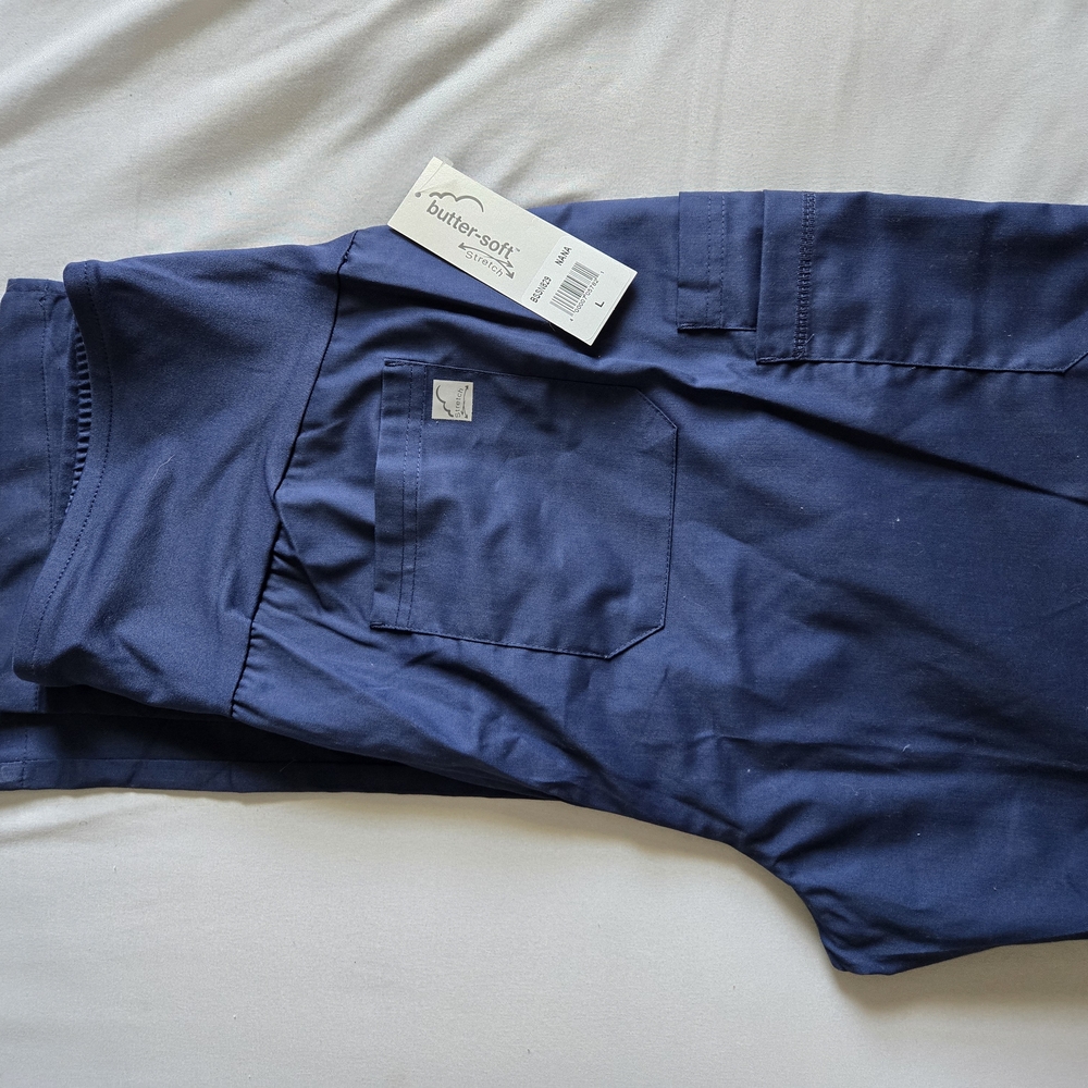 Butter-Soft Blue Scrub Pants